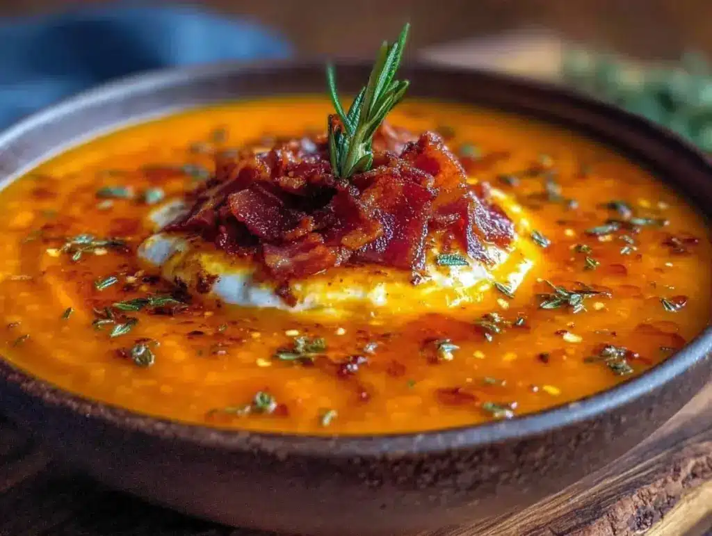 Cremige Kokos-Kürbissuppe mit Ingwer - featured image