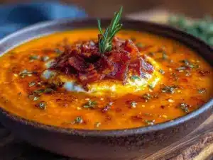 Cremige Kokos-Kürbissuppe mit Ingwer - featured image