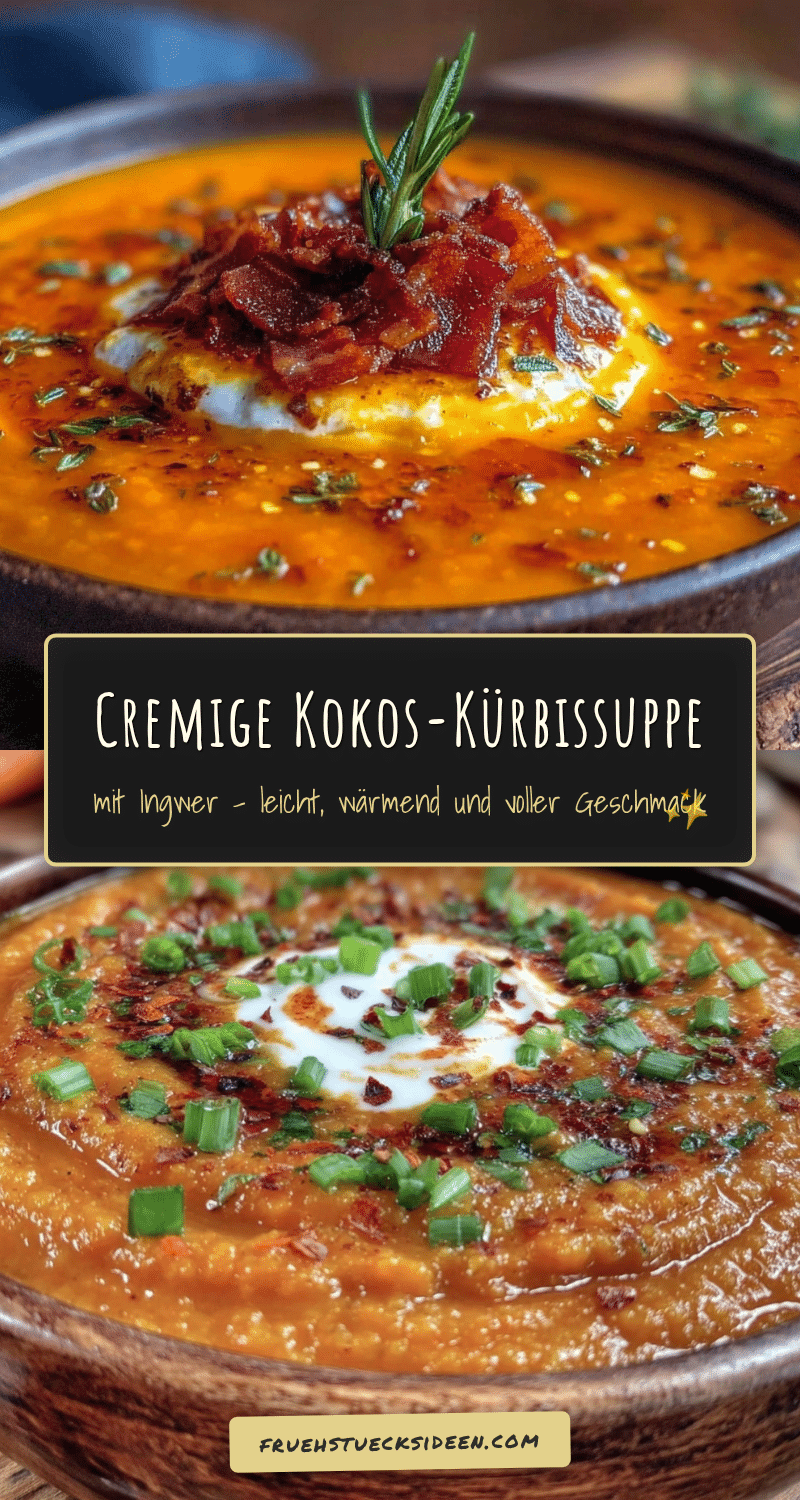 Cremige Kokos-Kürbissuppe mit Ingwer recipe
