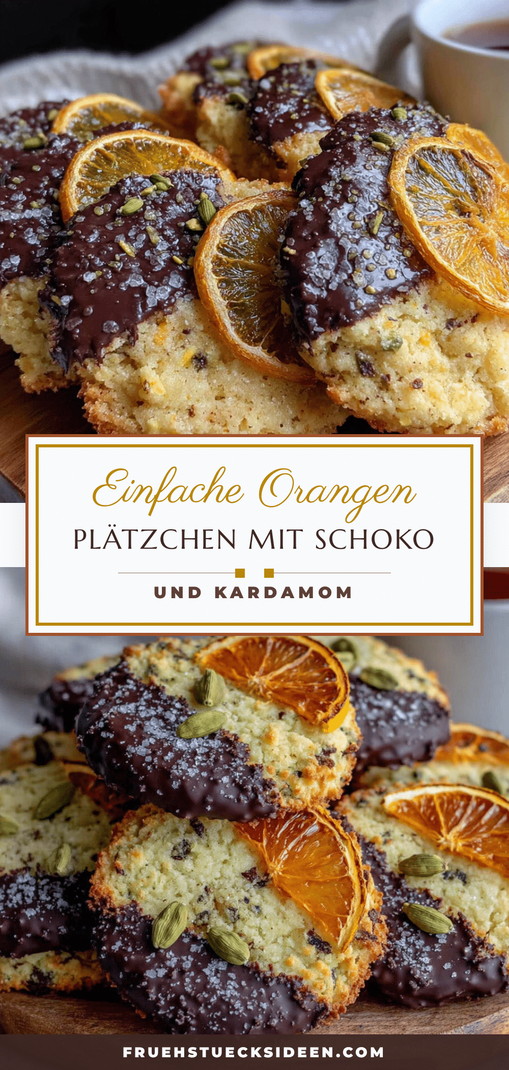 Einfache Orangen-Plätzchen mit Zartbitterschokolade und Kardamom recipe