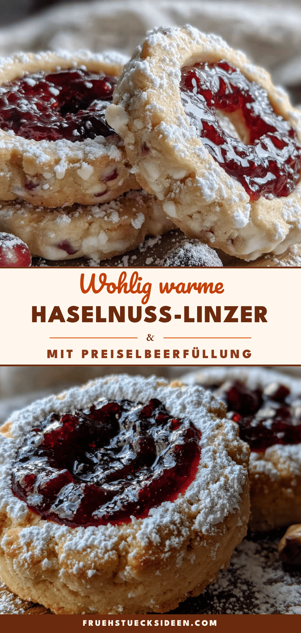 Haselnuss-Linzer mit Preiselbeerfüllung recipe